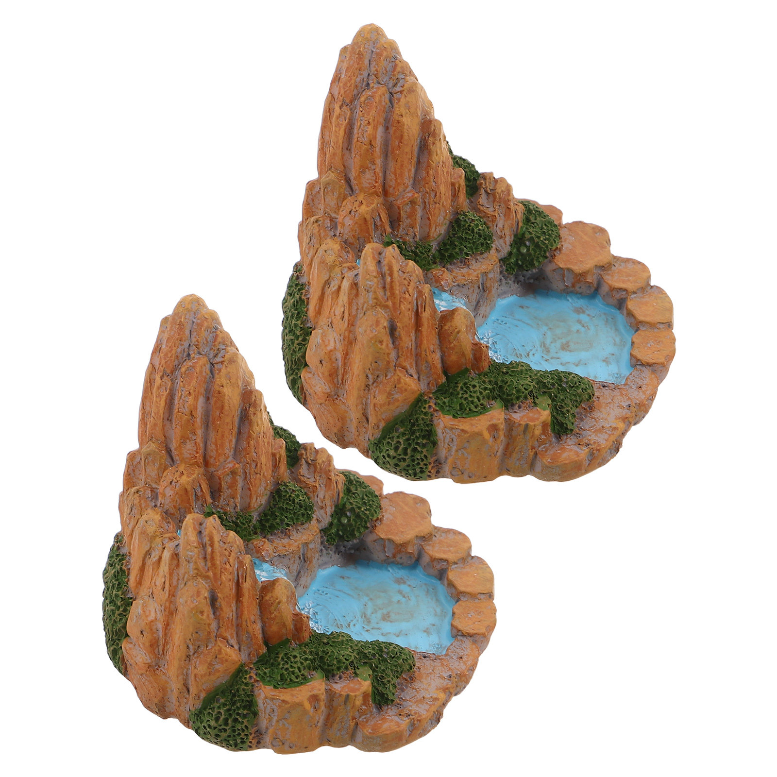 Bonsai Garden With Pond - 2 шт. миниатюрных фигурок из смолы