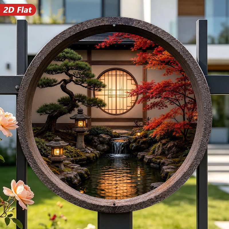 Bonsai Garden Wall - 2D плоская, 1 шт. круглая металлическая