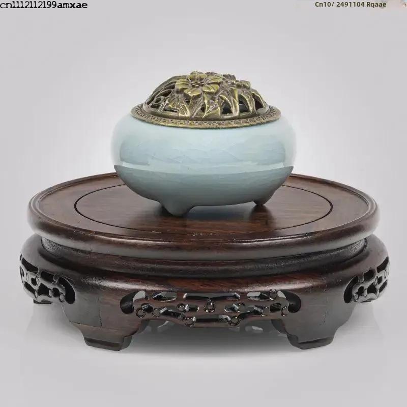 Bonsai Garden Display Stands - Круглый стол из эбенового дерева, подставка