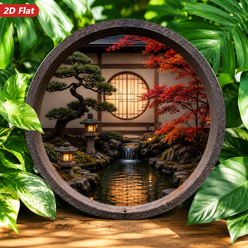 2D плоская, 1 шт. круглая мета – обзор и цена Bonsai Garden Wall